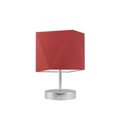 Lampka nocna PASADENA nowoczesna z czerwonym abażurem do sypialni metalowa LYSNE 30 cm