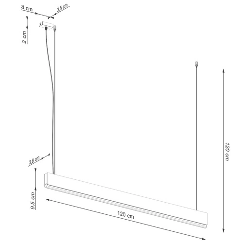 Lampa wisząca LED LYKKE 120 cm drewniana nowoczesna nad stół do jadalni i kuchni