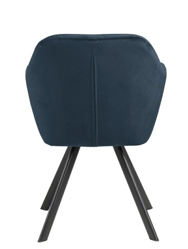 Krzesło tapicerowane Lola VIC Actona do jadalni welurowe granatowe z podłokietnikami glamour