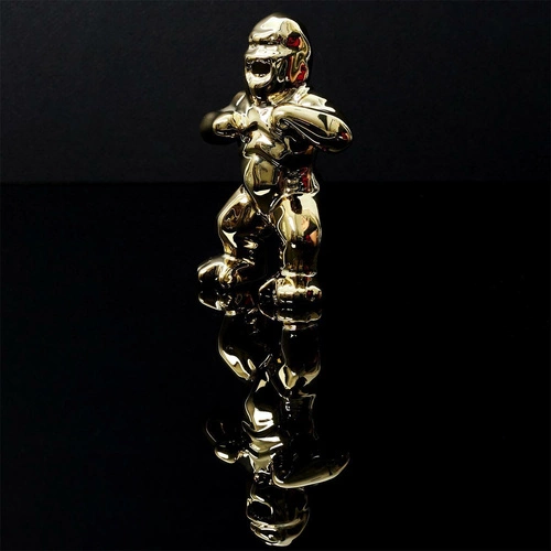 Figurka dekoracyjna złoty goryl mini Intesi nowoczesna do salonu lub na prezent