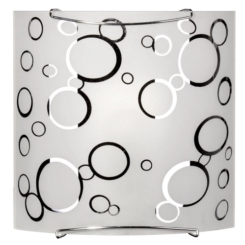 Plafon sufitowy Doka biały szklany klasyczny kwadratowy 28x24,5 cm do salonu i kuchni