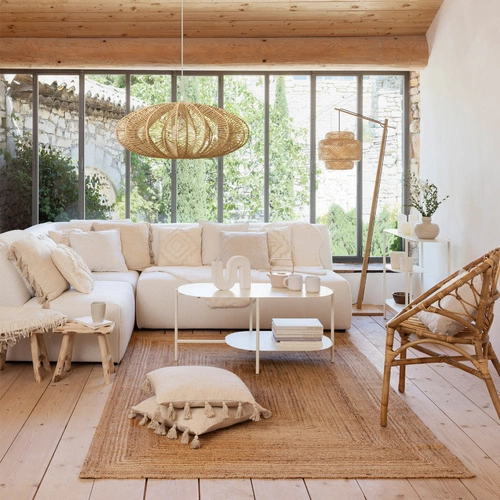 Sofa modułowa 2 osobowa Kiona biała boucle skandynawska do salonu Atmosphera