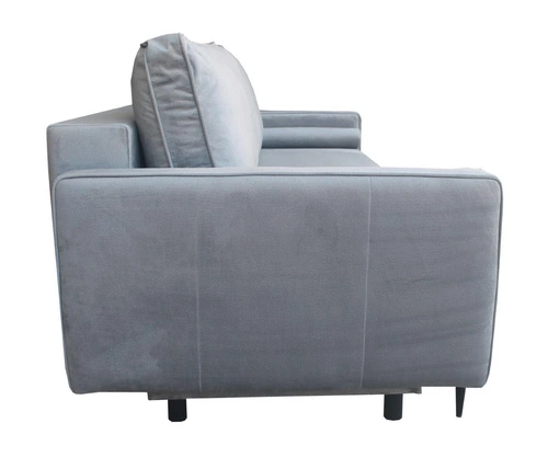 Sofa rozkładana Arosa Intesi welurowa szara z funkcją spania i pojemnikiem do salonu