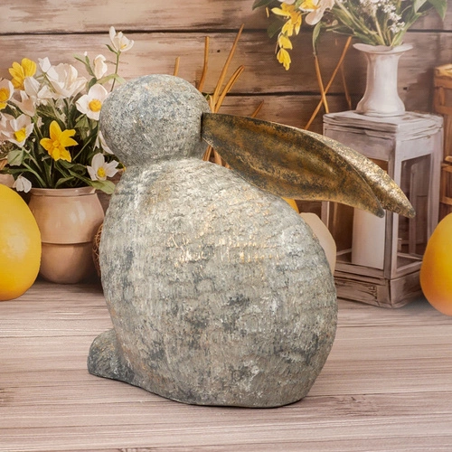 Intesi figurka wielkanocna siedzący królik szary 41cm dekoracja do salonu na stół