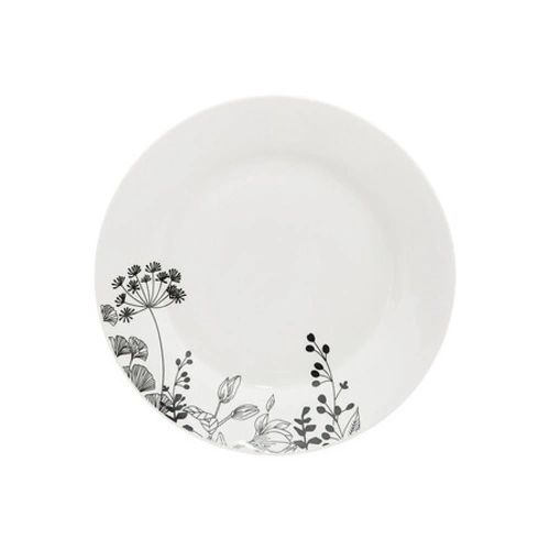 Porcelanowy serwis obiadowy White Floral 18 elementów okrągły do jadalni zmywarka