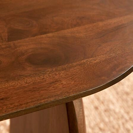 Stolik kawowy Isana owalny drewniany do salonu nowoczesny brązowy Atmosphera 120x60 cm