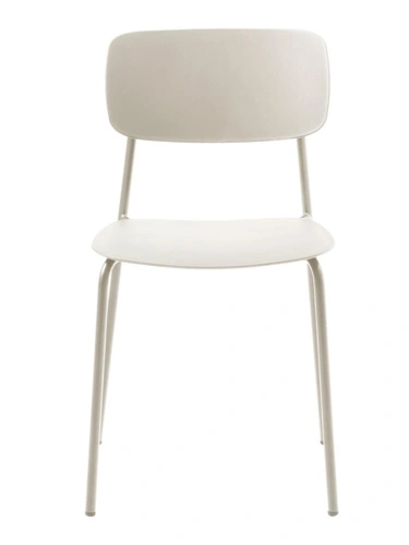 Krzesło Kirkland do jadalni nowoczesne z tworzywa beżowe
