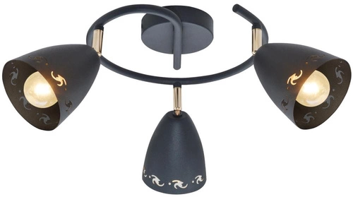 Plafon sufitowy Coty spirala czarny nowoczesny metalowy do salonu i kuchni 49 cm