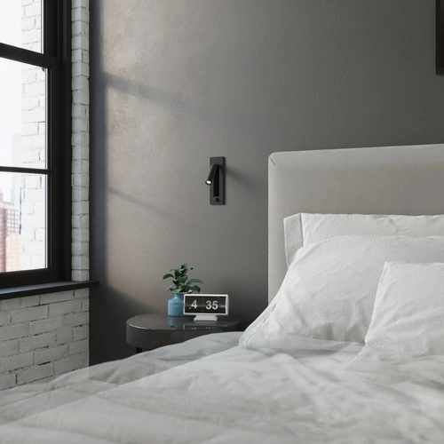 Kinkiet ścienny ENIF czarny nowoczesny metalowy regulowany do salonu i sypialni Sollux