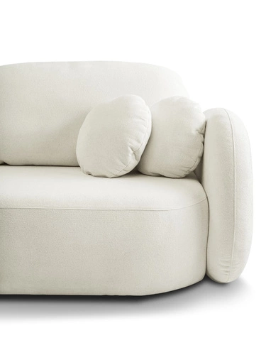 Sofa rozkładana Salby biała z funkcją spania i pojemnikiem do salonu 3-osobowa