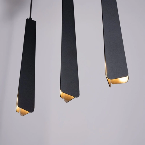 Lampa wisząca PRYSM 3L czarna skandynawska 3-punktowa do salonu, nad stół lub wyspę