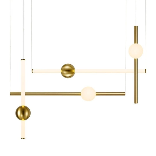 Lampa wisząca O-LINE S-4 LED mosiądz 79cm