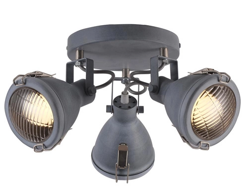 Lampa sufitowa Crodo plafon 3x40W E14  szary