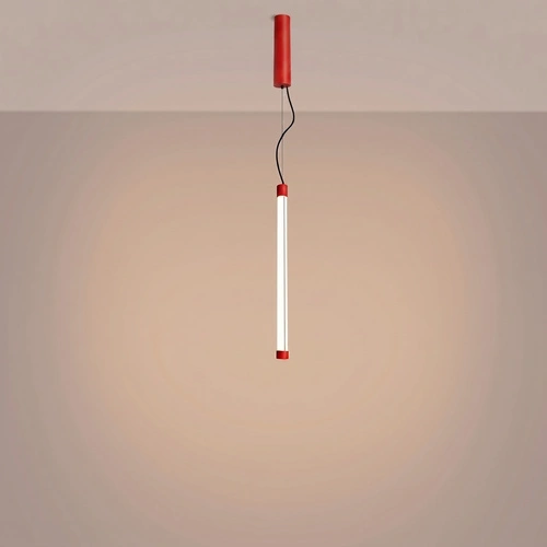 Lampa wisząca TRANG czerwona LED regulowana do salonu nad wyspę