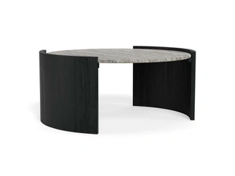 Stolik kawowy Zafra szary marmur/czarny
