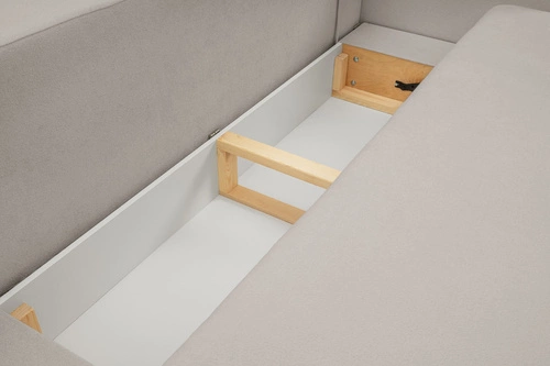 Sofa rozkładana Salby 3 osobowa z funkcją spania i pojemnikiem szara do salonu