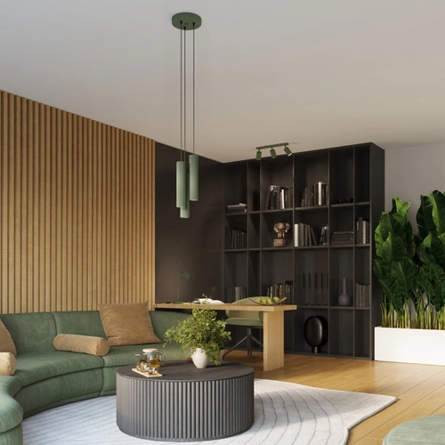 Lampa wisząca KARBON 3P oliwkowa do salonu nowoczesna regulowana nad stół SOLLUX