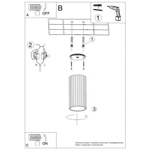 Plafon sufitowy LED IVAR ultramaryna nowoczesny do salonu kuchni