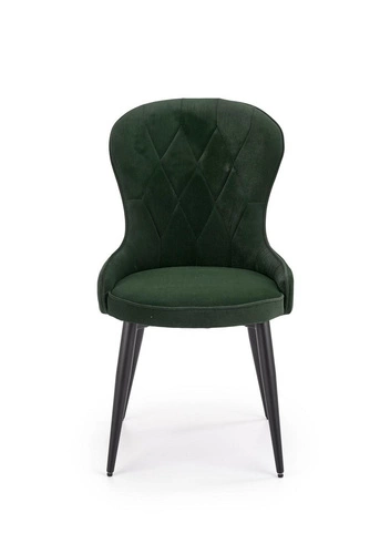 Krzesło tapicerowane Baron zielone do jadalni glamour Intesi z czarnymi nogami 93 cm