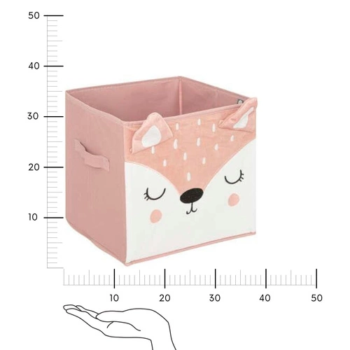 Pudełko materiałowe do regału Lis różowe 30x30 Kali Atmosphera do pokoju dziecięcego