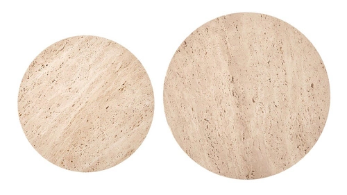 Stolik kawowy Epkos okrągły trawertynowy biały nowoczesny mały do salonu 40 cm