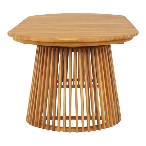 Stół do jadalni Berja owalny 200x90 z drewna tekowego naturalny