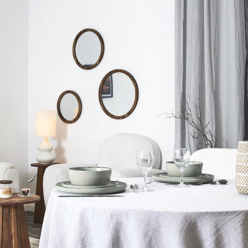 Nowoczesny zestaw obiadowy Temp na 4 osoby zielony ceramiczny do jadalni