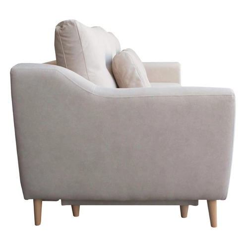 Sofa rozkładana Bouley 3 osobowa z funkcją spania i pojemnikiem beżowa do salonu