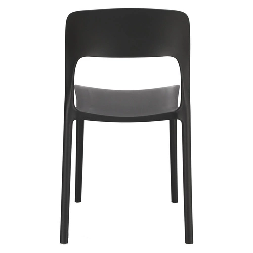 Krzesło do jadalni i ogrodu Flexi czarne z tworzywa sztaplowane nowoczesne Intesi
