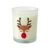 Świeca zapachowa świąteczna biała z reniferem dekoracyjna Intesi w szkle
