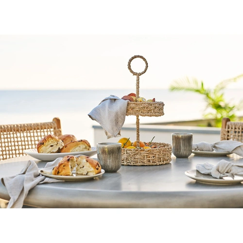 Taca dekoracyjna okrągła Rifbjerg trawa morska naturalna do serwowania