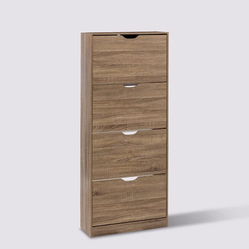 Wysoka szafka na buty Tiro 5five simply smart naturalny dąb, 4 szuflady, skandynawska do przedpokoju