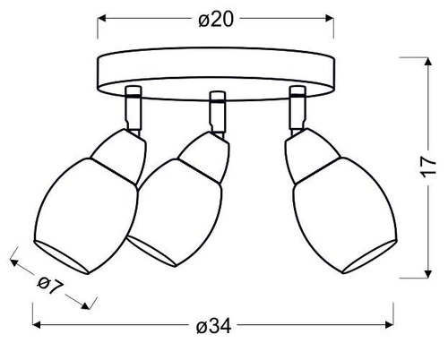 Plafon LED okrągły Rico nowoczesny chrom biały z regulacją kloszy do salonu CANDELLUX