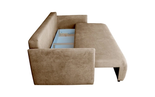 Mondel sofa rozkładana 3 osobowa sztruksowa beżowa z funkcją spania i pojemnikiem do salonu