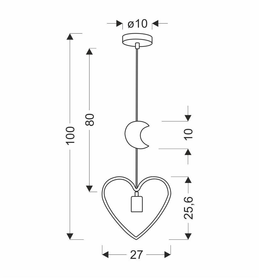 Lampa wisząca Single hm 1x20W E27 iq kids różowy+biały