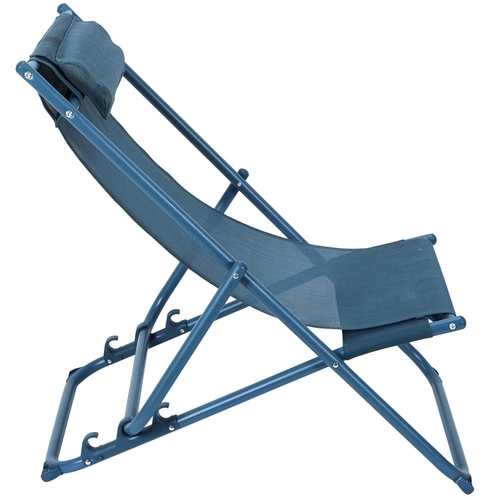 Leżak ogrodowy Canard składany z regulacją oparcia niebieski nowoczesny na taras Ventos