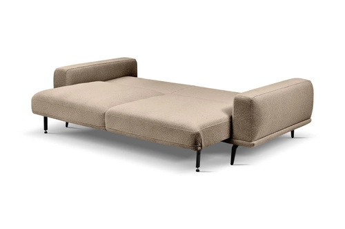 Sofa rozkładana Salmi 3 osobowa z funkcją spania beżowa skandynawska do salonu