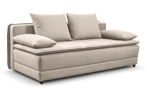 Sofa rozkładana Mikkeli beżowa z funkcją spania do salonu styl skandynawski 2-osobowa