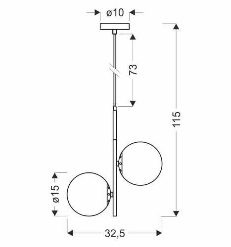 Lampa wisząca Duo czarny matowy+złoty  2x15W E14 klosz biały