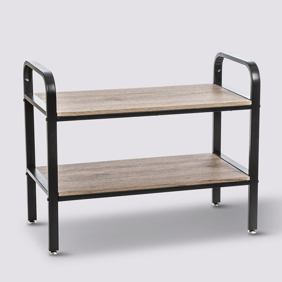 Industrialna półka na buty Jano 5five simply smart czarna i naturalna do przedpokoju 71 cm