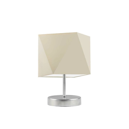 Lampka nocna do sypialni PASADENA beżowa z abażurem nowoczesna metalowa LYSNE 30 cm