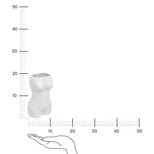 Wazon ceramiczny Soleya Body biały 17 cm nowoczesny dekoracyjny do salonu