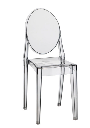 Krzesło do jadalni Viki Ghost inspirowane Victoria Ghost transparentne sztaplowane nowoczesne