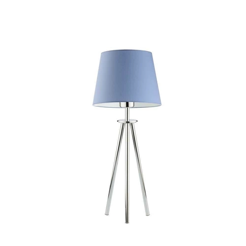 Lampka nocna BERGEN niebieska z abażurem metalowa nowoczesna do sypialni lub salonu 50 cm