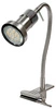 Lampa stołowa Arkon lampka klips 1x50W  GU10 satyna nikiel+chrom bez żarówek
