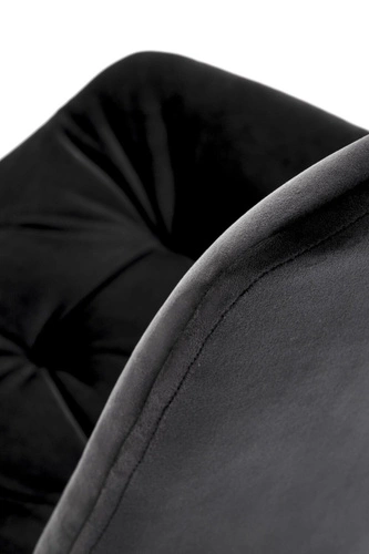 Krzesło welurowe obrotowe Veroniq czarne tapicerowane do salonu i biura nowoczesne Intesi