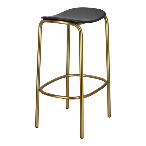Hoker bez oparcia TRICK wood 65 cm czarno-złoty nowoczesny do kuchni i jadalni SCAB Design