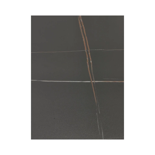 Stół okrągły do jadalni Simplet Skinny Premium Stone czarny marmur nowoczesny na jednej nodze 90 cm