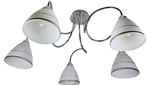 Lampa sufitowa klasyczna Elf chrom 5-punktowa szklana do salonu i jadalni CANDELLUX
