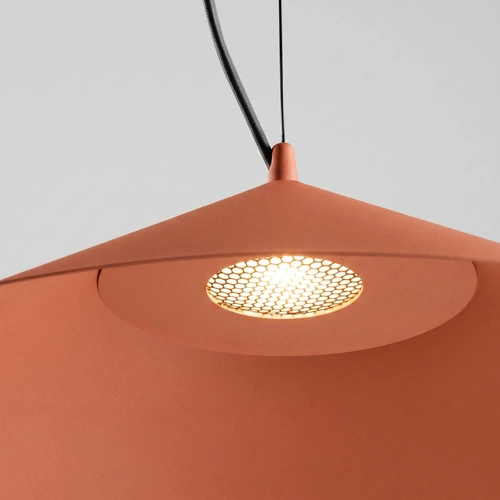 Lampa wisząca FINT LED nad stół regulowana ochra czerwona 50 cm